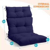 Tufted Outdoor/Indoor High Back Patio Chair Cushion, Set of 2, 46'' x 22'' - Eagle Peak