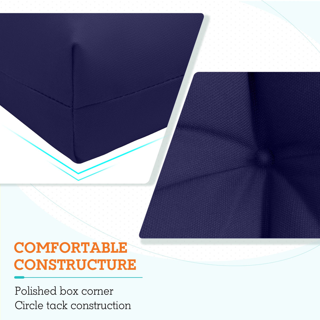 Tufted Outdoor/Indoor High Back Patio Chair Cushion, Set of 2, 46'' x 22'' - Eagle Peak