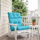Tufted Outdoor/Indoor High Back Patio Chair Cushion, Set of 2, 46'' x 22'' - Eagle Peak