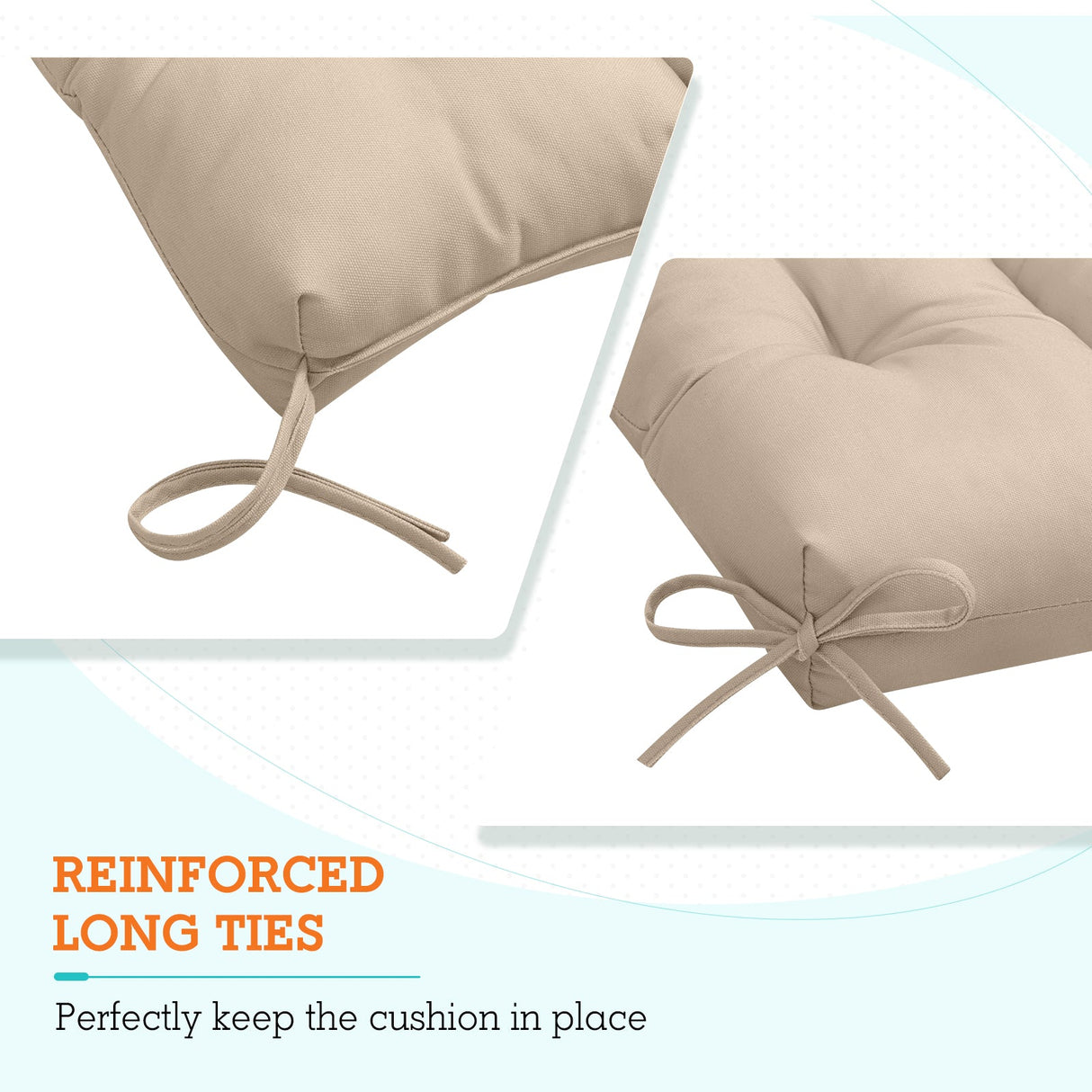 Tufted Outdoor/Indoor High Back Patio Chair Cushion, Set of 2, 46'' x 22'' - Eagle Peak Custom Canopy Tent