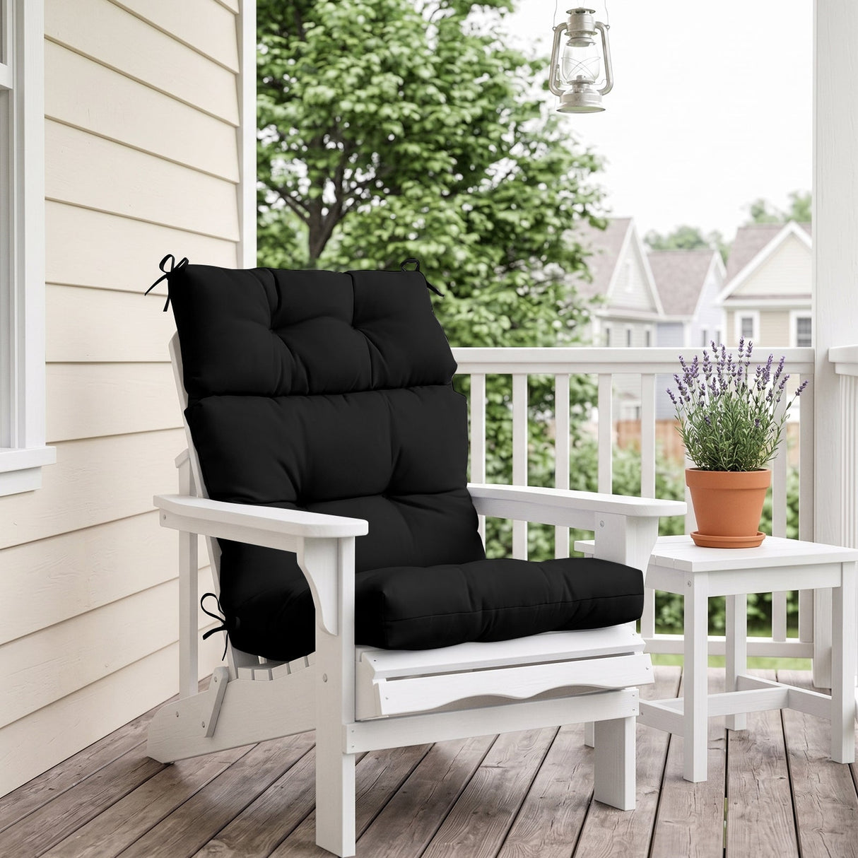 Tufted Outdoor/Indoor High Back Patio Chair Cushion, Set of 2, 46'' x 22'' - Eagle Peak