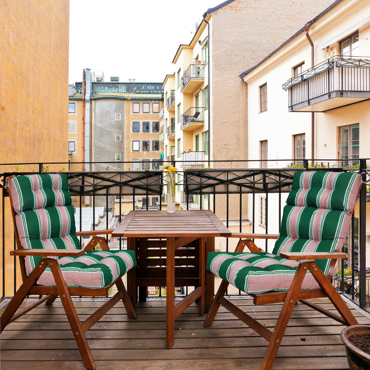 Tufted Outdoor/Indoor High Back Patio Chair Cushion, Set of 2, 46'' x 22'' - Eagle Peak Custom Canopy Tent