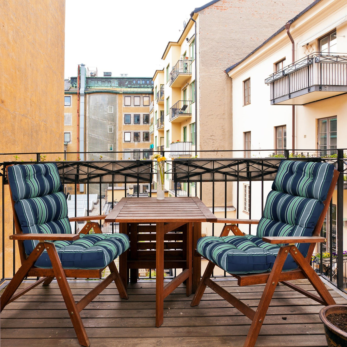 Tufted Outdoor/Indoor High Back Patio Chair Cushion, Set of 2, 46'' x 22'' - Eagle Peak Custom Canopy Tent