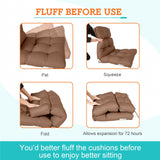 Tufted Outdoor/Indoor High Back Patio Chair Cushion, Set of 2, 46'' x 22'' - Eagle Peak Custom Canopy Tent