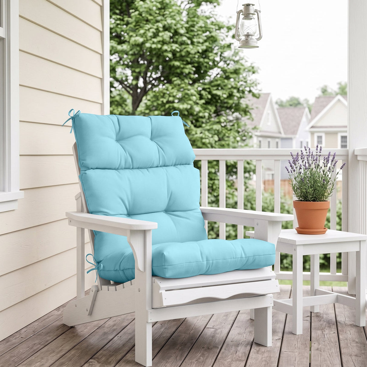 Tufted Outdoor/Indoor High Back Patio Chair Cushion, Set of 2, 46'' x 22'' - Eagle Peak