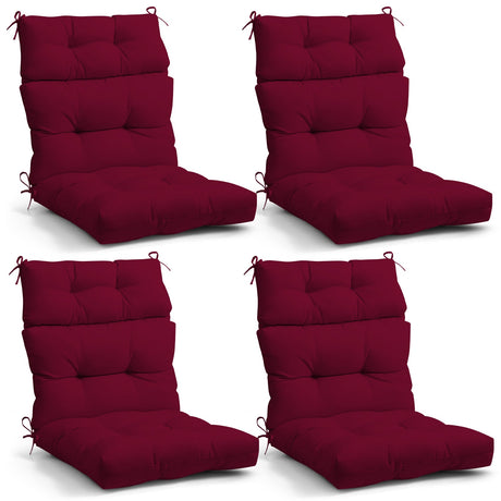 Tufted Outdoor/Indoor High Back Patio Chair Cushions, Set of 4, 46'' x 22'' - Eagle Peak Custom Canopy Tent