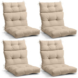 Tufted Outdoor/Indoor High Back Patio Chair Cushions, Set of 4, 46'' x 22'' - Eagle Peak Custom Canopy Tent