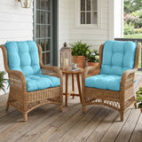 Tufted Outdoor/Indoor Seat/Back Chair Cushion, Set of 2, 42'' x 21'' - Eagle Peak