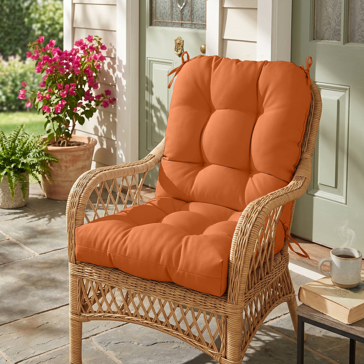 Tufted Outdoor/Indoor Seat/Back Chair Cushion, Set of 2, 42'' x 21'' - Eagle Peak