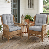 Tufted Outdoor/Indoor Seat/Back Chair Cushion, Set of 2, 42'' x 21'' - Eagle Peak