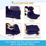 Tufted Outdoor/Indoor Seat/Back Chair Cushion, Set of 2, 42'' x 21'' - Eagle Peak Custom Canopy Tent