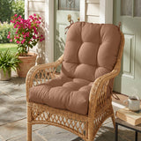 Tufted Outdoor/Indoor Seat/Back Chair Cushion, Set of 2, 42'' x 21'' - Eagle Peak
