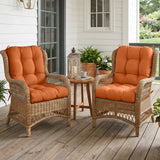 Tufted Outdoor/Indoor Seat/Back Chair Cushion, Set of 2, 42'' x 21'' - Eagle Peak