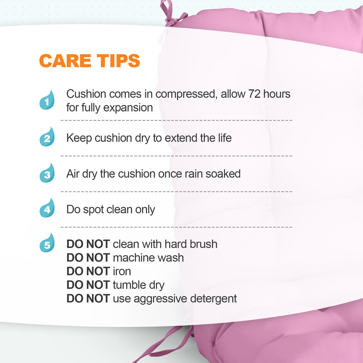 Tufted Outdoor/Indoor Seat/Back Chair Cushions, Set of 1, 42'' x 21'' - Eagle Peak Custom Canopy Tent