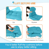 Tufted Outdoor/Indoor Seat/Back Chair Cushions, Set of 1, 42'' x 21'' - Eagle Peak Custom Canopy Tent