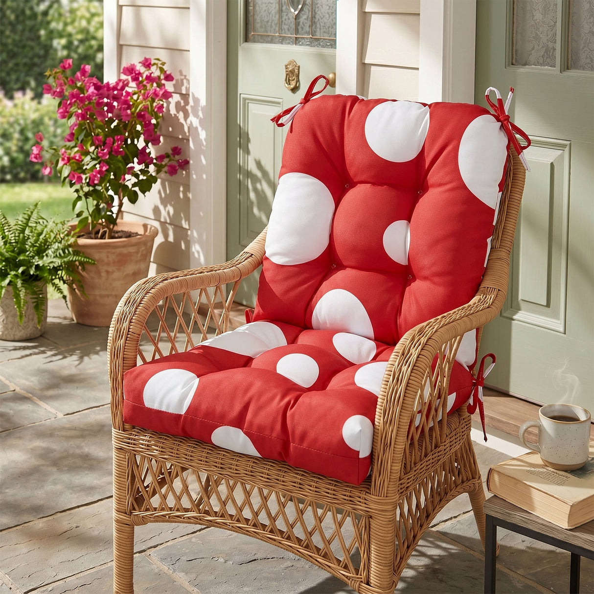 Tufted Outdoor/Indoor Seat/Back Chair Cushions, Set of 2, 42'' x 21'' - Eagle Peak