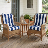 Tufted Outdoor/Indoor Seat/Back Chair Cushions, Set of 2, 42'' x 21'' - Eagle Peak