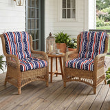 Tufted Outdoor/Indoor Seat/Back Chair Cushions, Set of 2, 42'' x 21'' - Eagle Peak