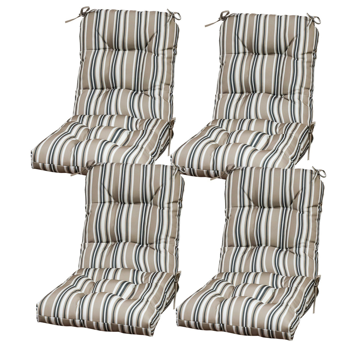 Tufted Outdoor/Indoor Seat/Back Chair Cushions, Set of 4, 42'' x 21'' - Eagle Peak Custom Canopy Tent