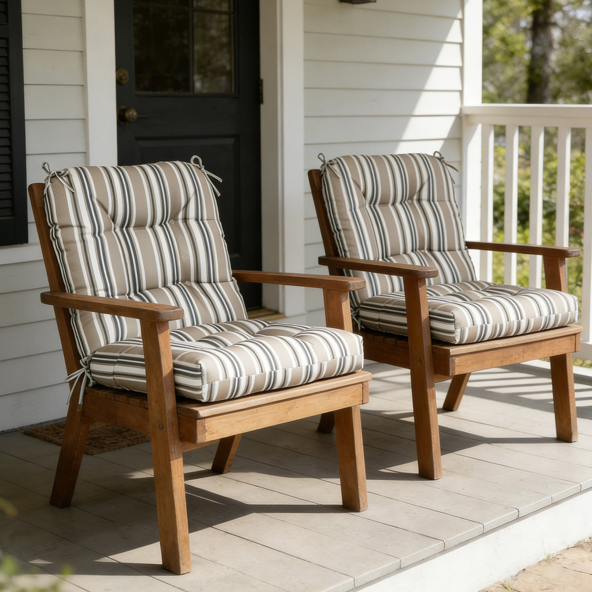 Tufted Outdoor/Indoor Seat/Back Chair Cushions, Set of 4, 42'' x 21'' - Eagle Peak Custom Canopy Tent