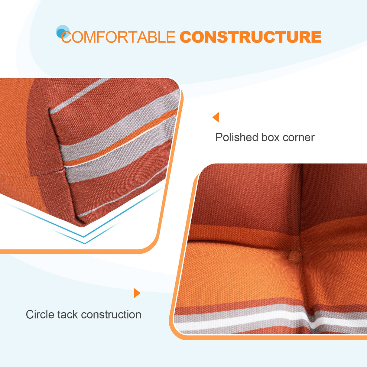 Tufted Outdoor/Indoor Seat/Back Chair Cushions, Set of 4, 42'' x 21'' - Eagle Peak Custom Canopy Tent