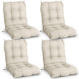 Tufted Outdoor/Indoor Seat/Back Chair Cushions, Set of 4, 42'' x 21'' - Eagle Peak Custom Canopy Tent