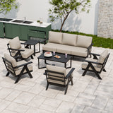 Urban Slate 7 Piece Modern Outdoor Patio Furniture Set - Eagle Peak Custom Canopy Tent