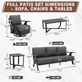 Urban Slate 7 Piece Modern Outdoor Patio Furniture Set - Eagle Peak Custom Canopy Tent