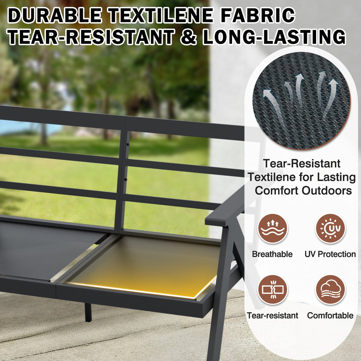 Urban Slate Modern Patio Couch Outdoor Sofa - Eagle Peak Custom Canopy Tent