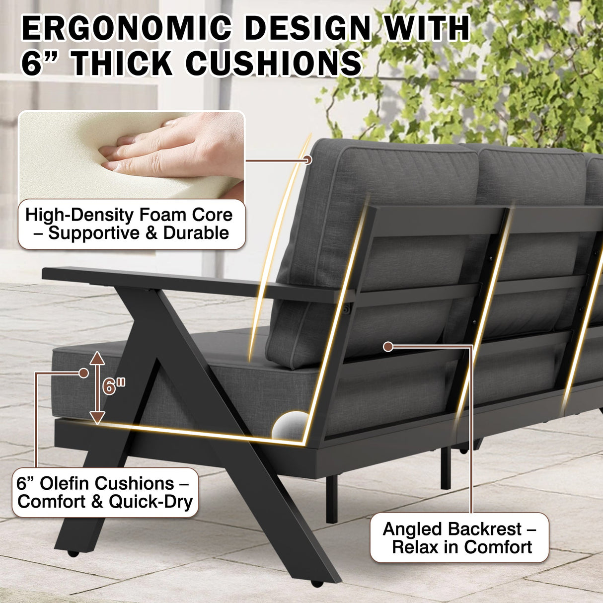 Urban Slate Modern Patio Couch Outdoor Sofa - Eagle Peak Custom Canopy Tent