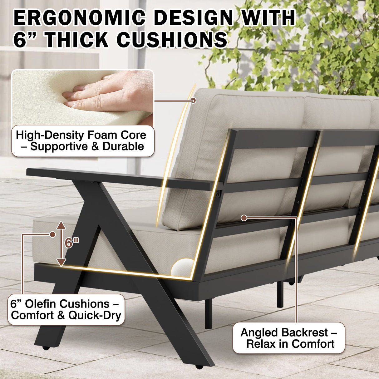 Urban Slate Modern Patio Couch Outdoor Sofa - Eagle Peak Custom Canopy Tent