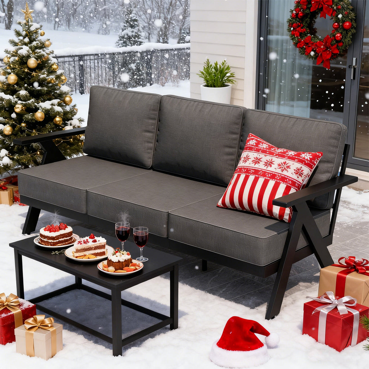 Urban Slate Modern Patio Couch Outdoor Sofa - Eagle Peak Custom Canopy Tent