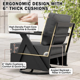 Urban Slate Modern Swivel Rocker Patio Chair Set of 2/4, Black/Beige - Eagle Peak Custom Canopy Tent