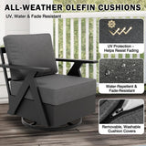Urban Slate Modern Swivel Rocker Patio Chair Set of 2/4, Black/Beige - Eagle Peak Custom Canopy Tent