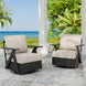 Urban Slate Modern Swivel Rocker Patio Chair Set of 2/4, Black/Beige - Eagle Peak Custom Canopy Tent