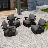 Urban Slate Modern Swivel Rocker Patio Chair Set of 2/4, Black/Beige - Eagle Peak Custom Canopy Tent
