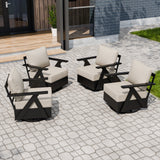 Urban Slate Modern Swivel Rocker Patio Chair Set of 2/4, Black/Beige - Eagle Peak Custom Canopy Tent