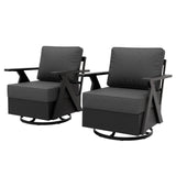 Urban Slate Modern Swivel Rocker Patio Chair Set of 2/4, Black/Beige - Eagle Peak Custom Canopy Tent