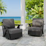 Urban Slate Modern Swivel Rocker Patio Chair Set of 2/4, Black/Beige - Eagle Peak Custom Canopy Tent
