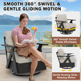 Urban Slate Modern Swivel Rocker Patio Chair Set of 2/4, Black/Beige - Eagle Peak Custom Canopy Tent