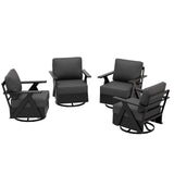 Urban Slate Modern Swivel Rocker Patio Chair Set of 2/4, Black/Beige - Eagle Peak Custom Canopy Tent