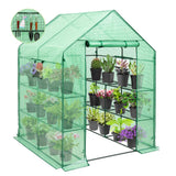 Walk In 3 - Tier Greenhouse with Wire Shelves, 56"x56"x76" - Eagle Peak