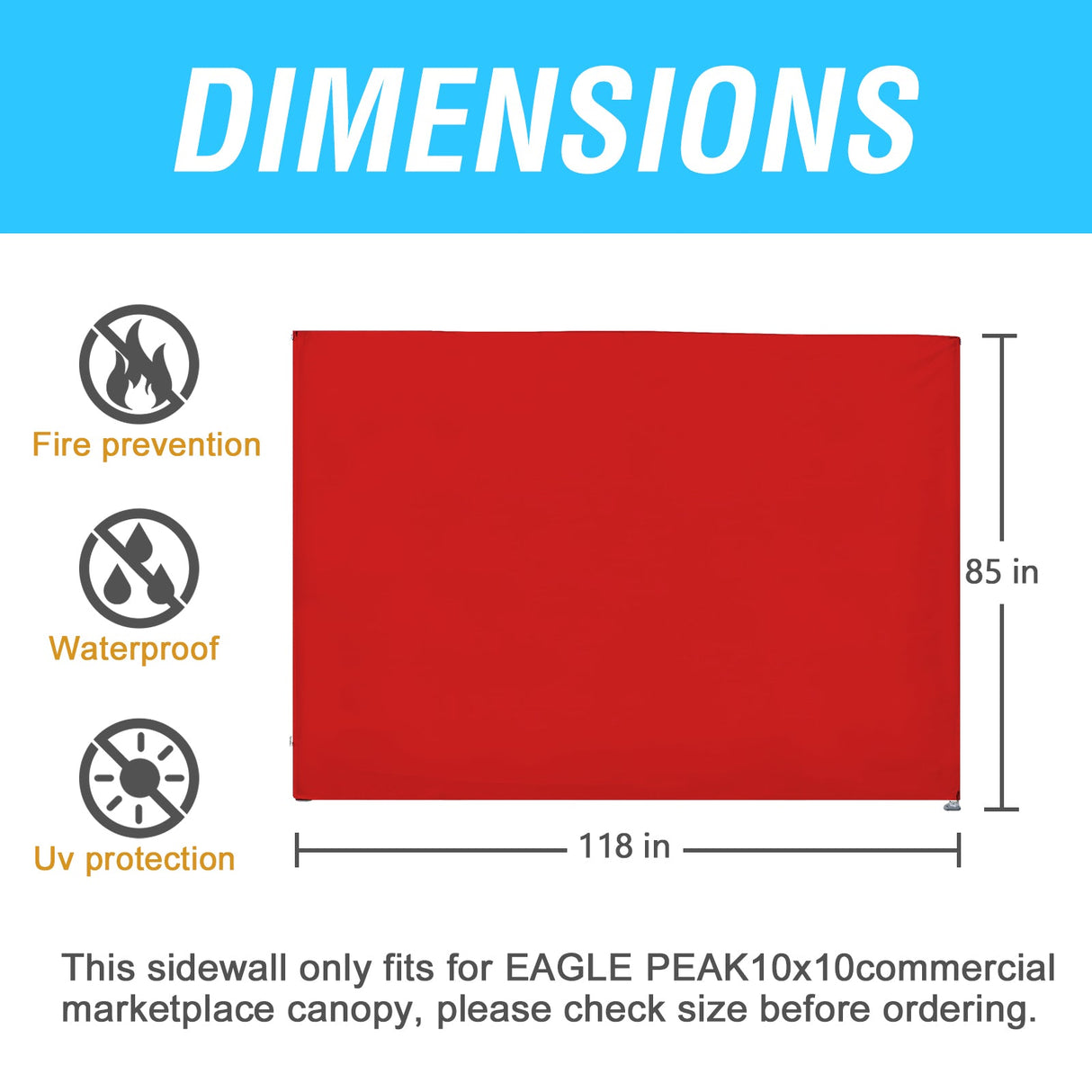 Wall Panel/Sunwall for 10x10 Heavy-Duty Commercial Canopy Tent - Eagle Peak®