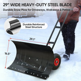 Wheeled Snow Shovel for Driveway 29”x16.5” Blade, Single/Dual Rod - Eagle Peak Custom Canopy Tent