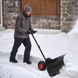 Wheeled Snow Shovel for Driveway 29”x16.5” Blade, Single/Dual Rod - Eagle Peak Custom Canopy Tent