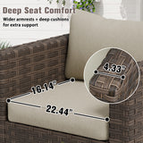 Harbor Haven 3 PCS Wicker Patio Bistro Set, Outdoor Swivel Rocking Chairs &Side Table