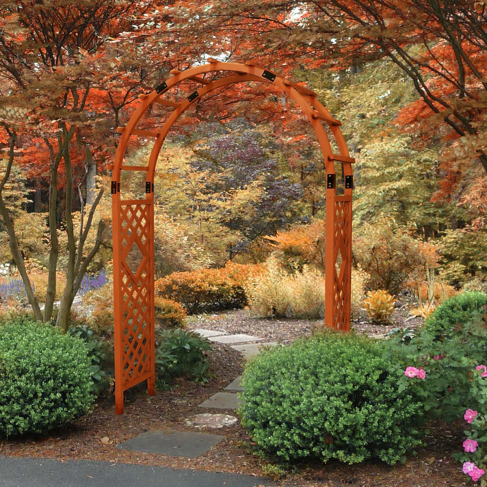 EAGLE PEAK Wood Arbor Garden Trellis ...