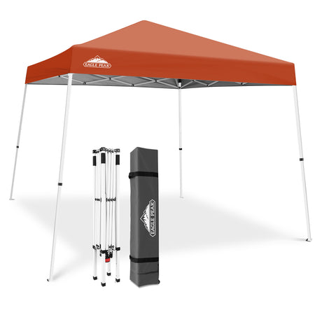 Slant Leg Pop up Canopy Tent, 10x10 Base 8x8 Top