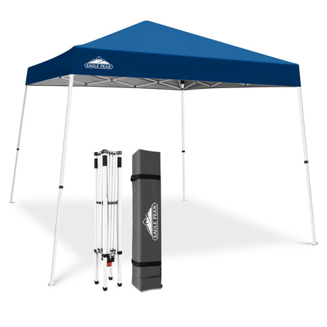 Slant Leg Pop up Canopy Tent, 10x10 Base 8x8 Top