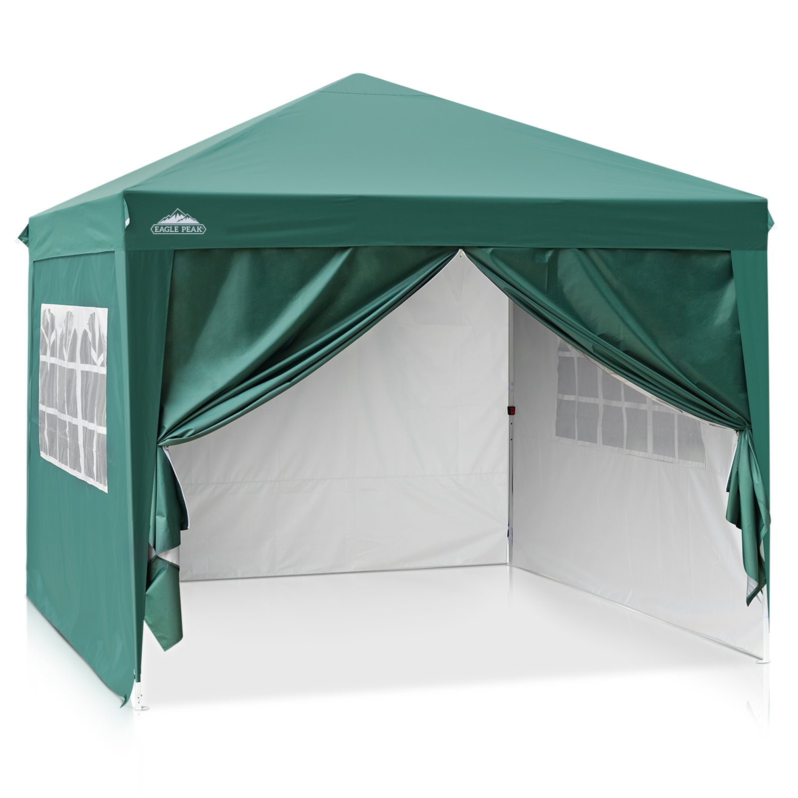 EAGLE PEAK 10x10 Pop Up Canopy Tent with 4 Side Walls, Easy Set up She